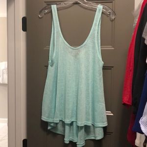 Blue knit sleeveless top